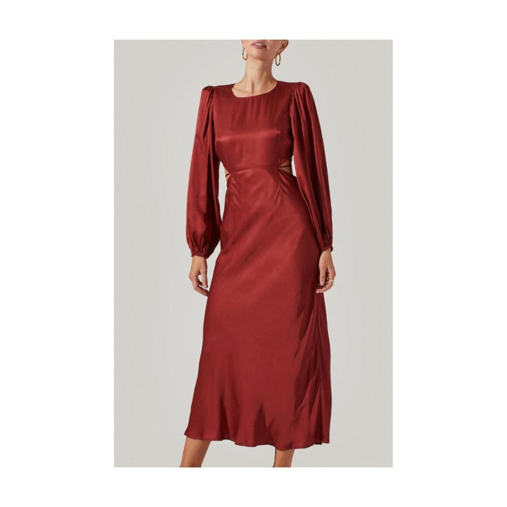 Astr Quinn Red Midi Dress
